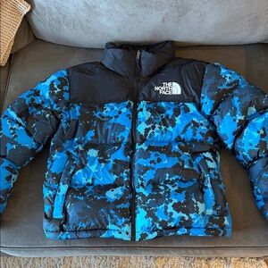 The North Face  Black and Blue Puffer Jacket